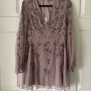ASOS Purple Beaded Mini Dress